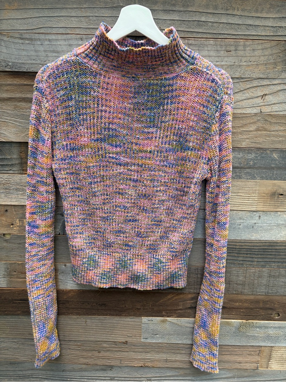 Free people  candy combo Mock Neck Women's Sweater - Pastel Blend